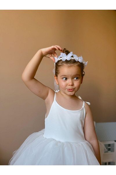 Magu Butterfly Patterned Girl's Crown BucKle