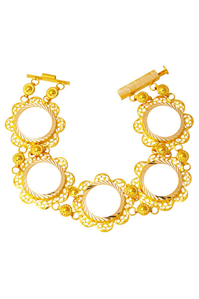 Bilezikci 14 Ayar 5 Çeyreklik Çerçeve Altın Bileklik