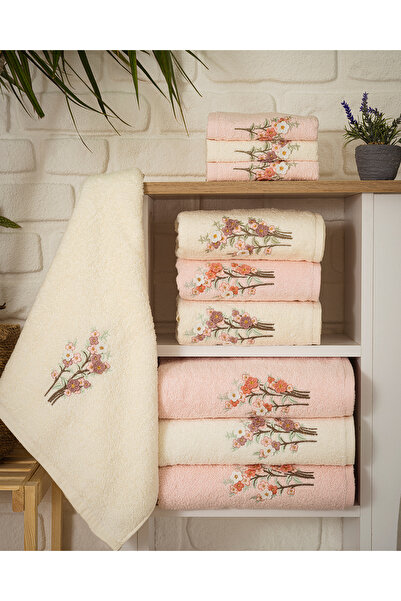 Hazangülü Buldan Üretimi Sare Çeyizlik Pamuk 6’lı Mutfak Havlusu I 30x50