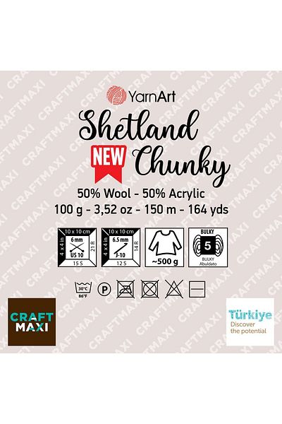 Yarnart SHETLAND CHUNKY - ΠΛΕΚΤΟ ΣΤΟ ΧΕΡΙ ΠΡΑΣΙΝΟ-637