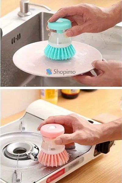 Shopimo Dishwashing Brush with Detergent Chamber - Practical Kitchen Cleaning Brush