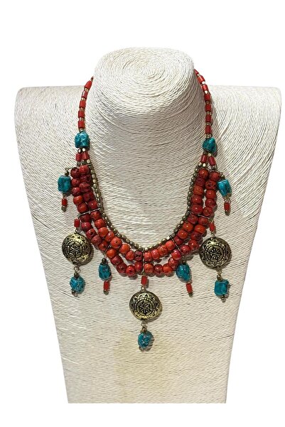 Miss Boheme قلادة مدلاة مطرزة هندية