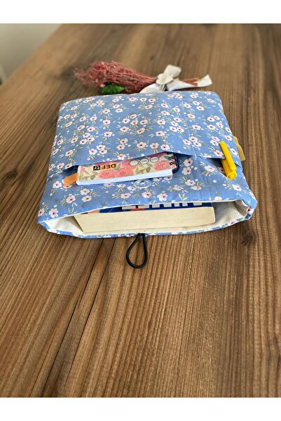 Handmade Mavi Çiçekli Kılıf El Yapımı Tablet Kılıfı Organizer Çanta Kitap Kılıfı