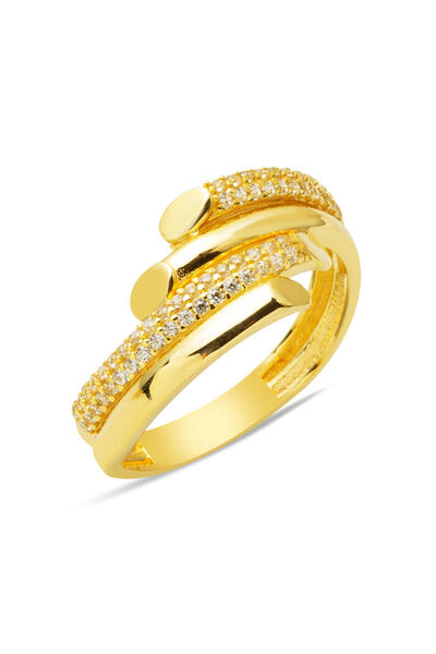 Bilezikci Taşlı Sarı Altın Kadın Yüzük