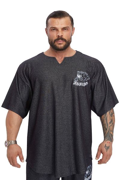 Big Sam Big Sam - 3366 Model Oversize Embroidered Rag Top T-Shirt