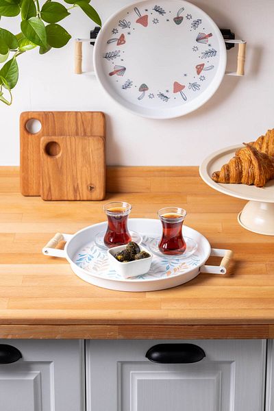 FH finehome Pargi Leaf Patterned Tray 37cm