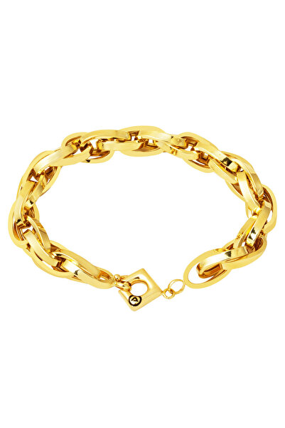 Bilezikci Halka Örgülü 14 Ayar Altın Kadın Bileklik