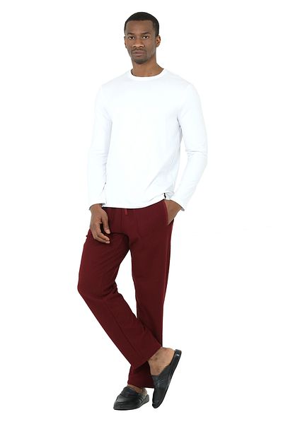 Damat 5-Piece Burgundy Groom Waffle Rob Set