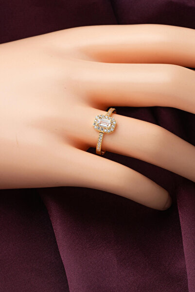 Bilezikci Baget Taşlı Altın Yüzük