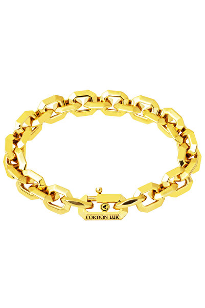 Bilezikci Kare Halkalı 14 Ayar Altın Zincir Bileklik