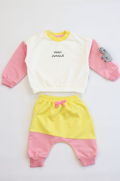 Pijamella Baby Girl 2-Piece Set Kuala Embroidered Basic Tracksuit Set