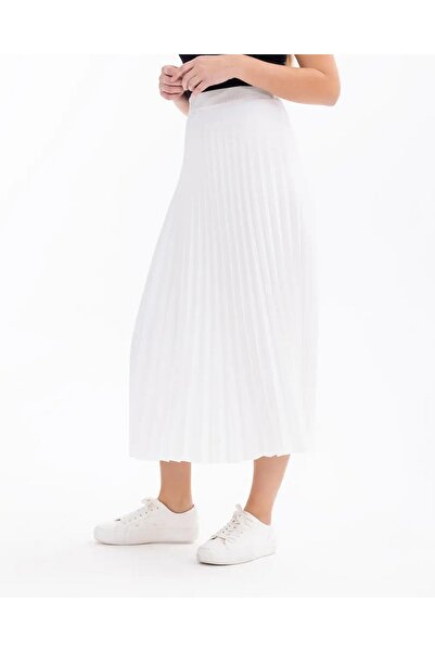 SEÇİL Women's Pleated Elastic Waist Skirt - New Selçil11242106001008