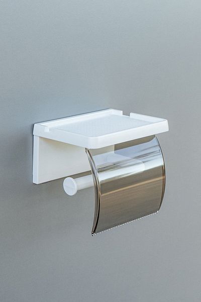 Sas Haus Plastic Hanging Toilet Paper - Adhesive and Napkin Holder Organizer