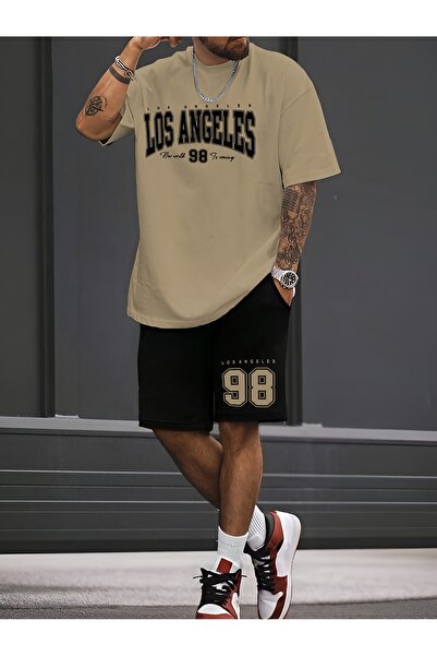 Lider Leather Letnji set kratkih hlača i majice – Oversize kroj, unisex, Štam...