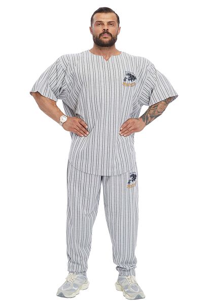 Big Sam Big Sam - 3366 Model Oversize Embroidered Rag Top T-Shirt