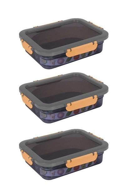 Herevin 3 Pieces 1 Lt Lock Food Supply Storage Container