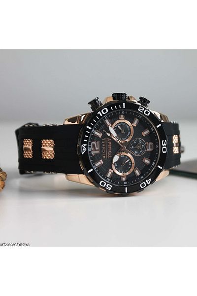MICHAEL TOMMY Mt20308Gsyrsy63 Men's Watch with Silicone Band