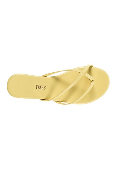 Tkees شبشب نسائي أصفر بحزام مزدوج أنيق للاستخدام اليومي