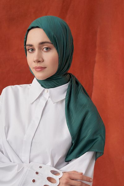 ARMANDA ŞAL ITALIAN JACQUARD CU MODEL DE DUCĂ - VERDE PETROL