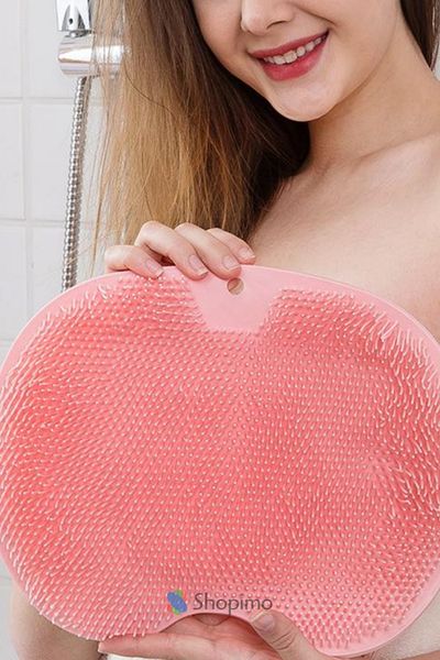 Shopimo Silicone Bath Massage Mat with Suction Cup Back Scrub Body Washing Washcloth