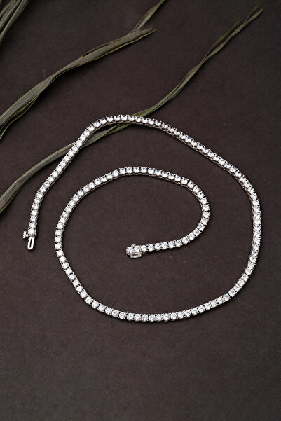 Bilezikci 14 Ayar Beyaz Altın Suyolu Gerdanlık Kolye