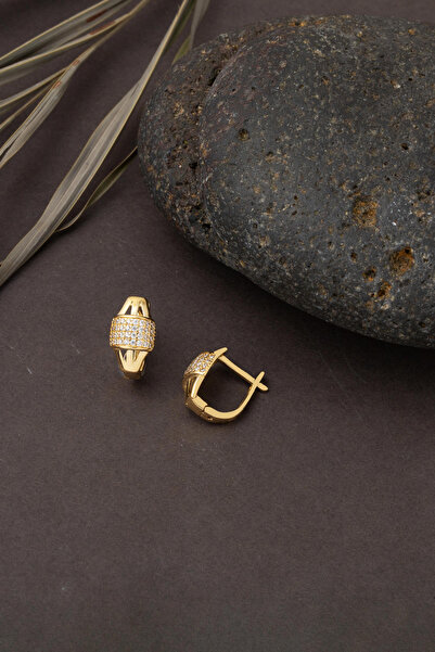 Bilezikci Kaburga Tarzı 14 Ayar Klipsli Altın Küpe