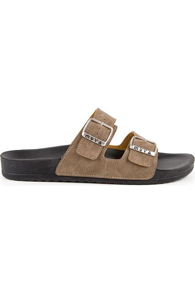 Muya Men's Slippers - Nova Anatomical, Sole, Adjustable Buckle, Mink