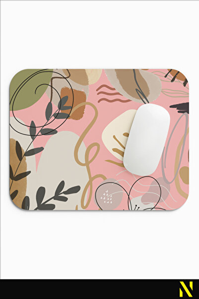 nilizma Абстрактен мотив с листа Ергономична подложка за мишка Неплъзгаща се основа Подложка за мишка за дома и офиса