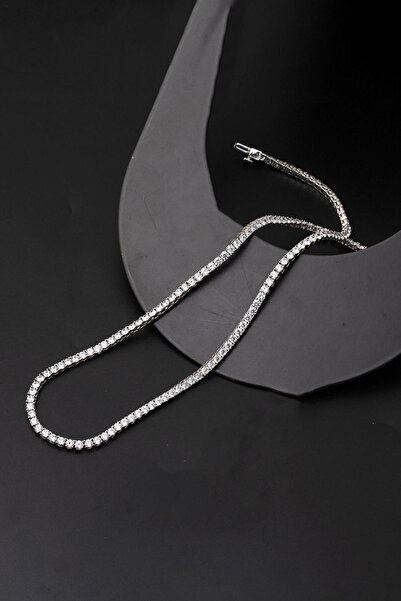 Bilezikci 14 Ayar Beyaz Altın Suyolu Gerdanlık Kolye