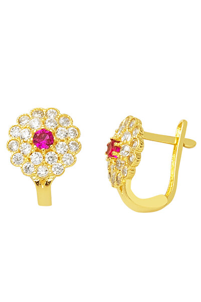 Bilezikci Çiçekli 14 Ayar Altın Çocuk Küpesi