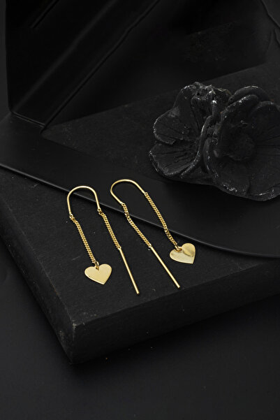 Bilezikci 14 Ayar Kalpli Altın Zincir Küpe