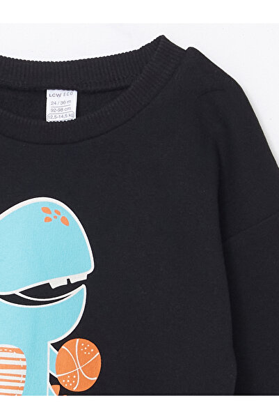 LC Waikiki Crew Neck Printed Baby Boy Sweatshirt and Sweatpants Set of 2