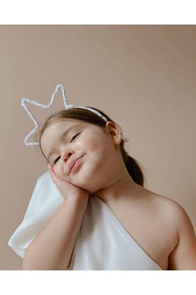 Magu Star Patterned Girl's Party Crown Buckle
