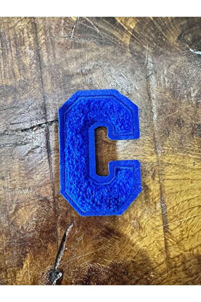 Gönülden Tasarım Aplicație de cusut cu litera C țesută Blue Punch - 6x3 cm