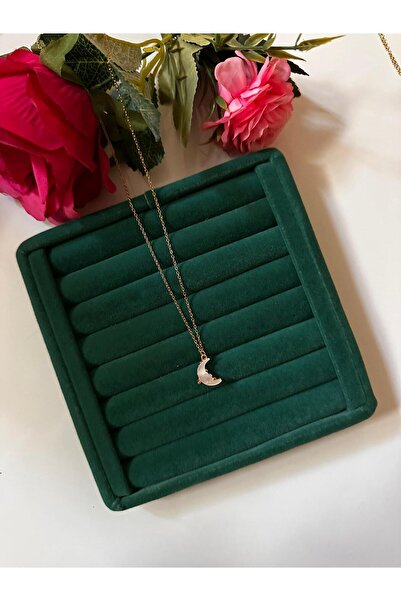 MİOSA 14K Altın Kaplama Ay Model Çelik Kolye