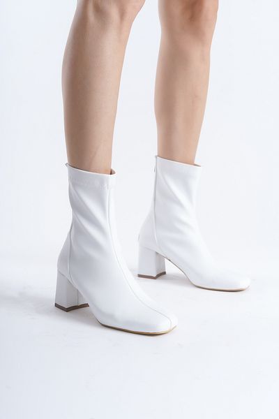 Moda Değirmeni Дамски еластични ботуши White Skin BG1171-116-0001
