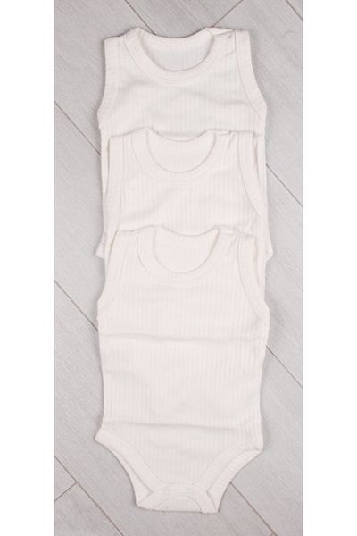 Öykü Corded Fabric - 100% Organic Cotton Baby Undershirt Set 3-Piece Bodysuit, Bodysuit and Bodysuit