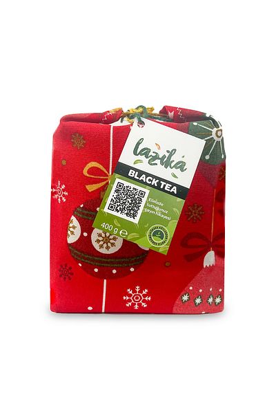 LAZİKA Gift Black Tea Patterned Cloth Packaging 400g