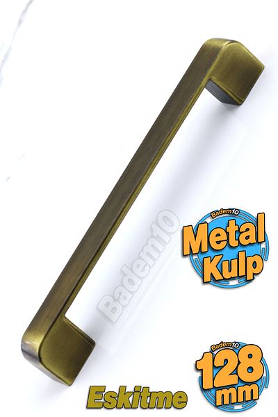 Badem10 Gölcük Metal Mâner galben antic 128 mm Mobilier Bucătărie Sertar Dulap Dulap Ușă Mânere Mâner