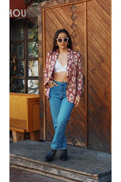Miss Boheme İkat Desenli Tasarım Blazer Ceket