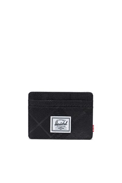 Herschel Supply Co. Herschel Charlie Rfid - Black Card Holder Wallet Plaid with Protected Multi-Card Compartments