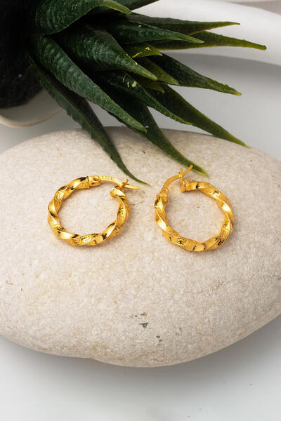 Bilezikci Versage 22 Ayar Burma Halka Altın Küpe