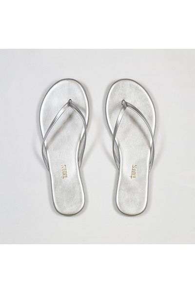 Tkees Women's Silver Classic Stylish Daily Flip Flops