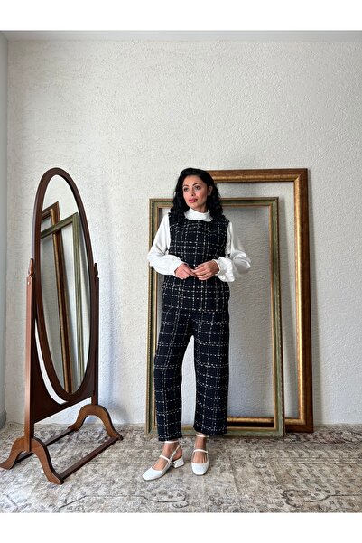 KÜÇÜĞÜM BUTİK Black Tweed Vest-Pants Set (Vest-Pant)