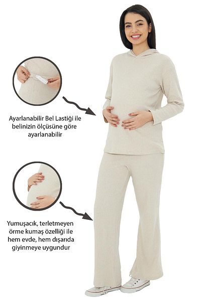 Luvmabelly - Myra9610 - Knitted Maternity Bottom Top Set