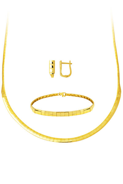 Bilezikci Dolunay Taşsız Suyolu Altın Düğün Seti