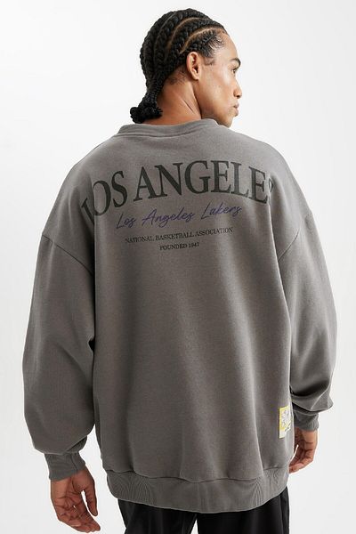 DeFacto Los Angeles Lakers Nba Fit Oversize Crew Neck Sweatshirt - C9254Ax24Au