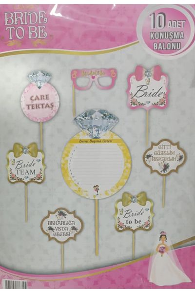 DÜVENCİ TİCARET Bride Speech Bubble Set of 10