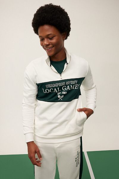 DeFacto Bedrucktes Sweatshirt mit Stehkragen und halbem Reißverschluss – A9872ax23wn