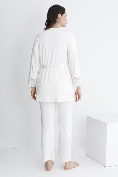 Miss Dünya Lissa Σετ πιτζάμες εγκυμοσύνης και εγκυμοσύνης με δαντέλα με λεπτομέρεια μπροστά